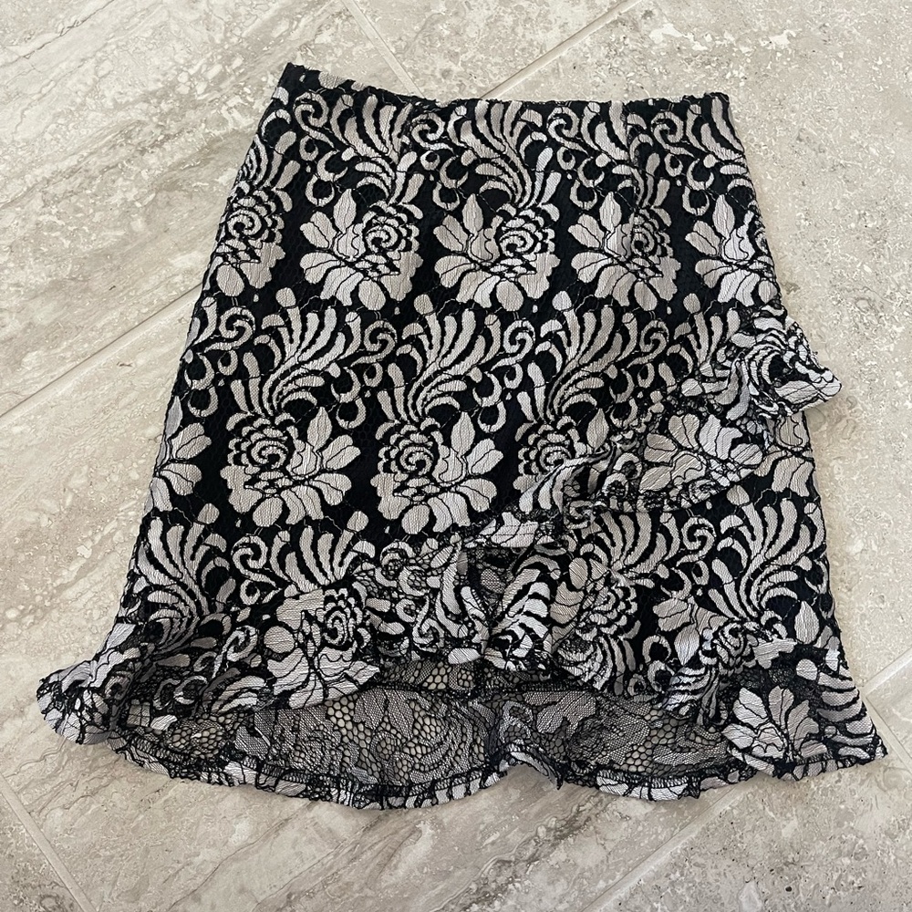 Charlotte Russe silver floral skirt